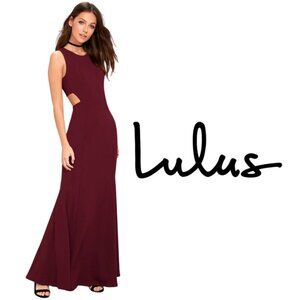 Lulus Loving Embrace Burgundy Cutout Maxi Dress - Size Small
